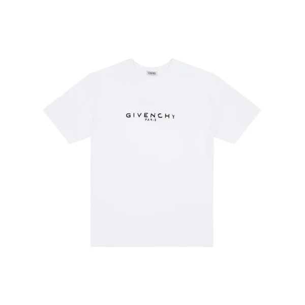 Givenchy T Shirt White With Paris Text Logo Embosed
