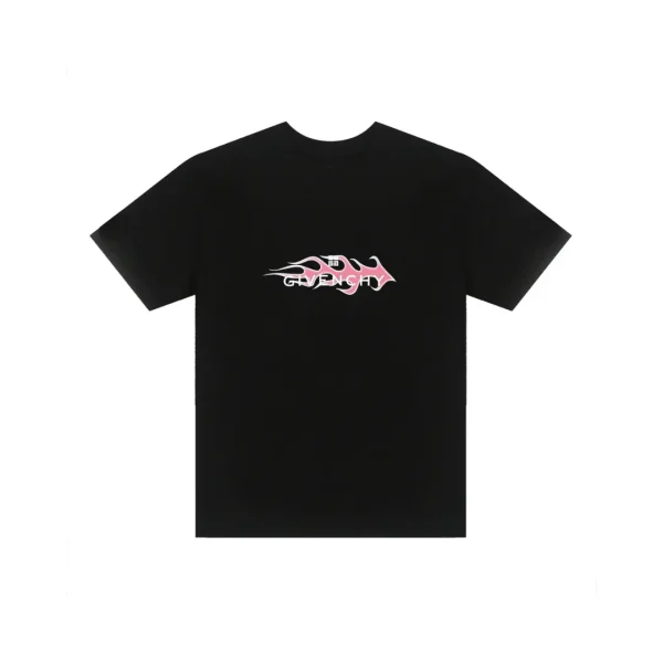 Givenchy T Shirt Black With Monogram Blazing Effect
