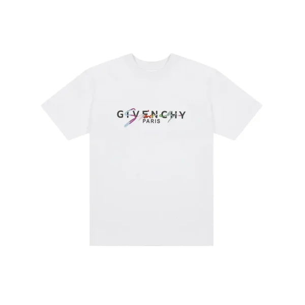 Givenchy T Shirt White Multicolour Logo Design