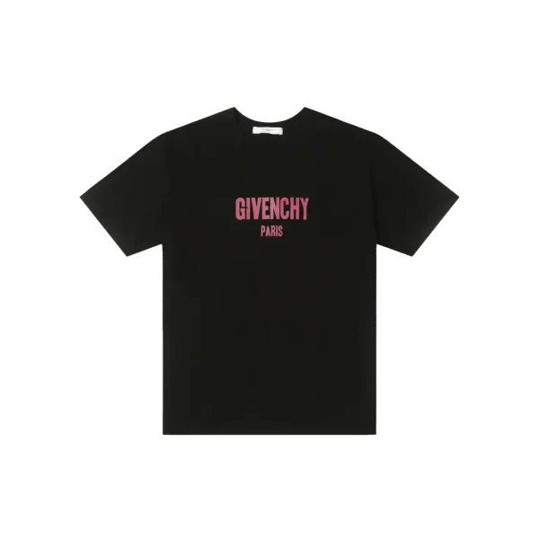 Givenchy Paris Red Logo T Shirt Black