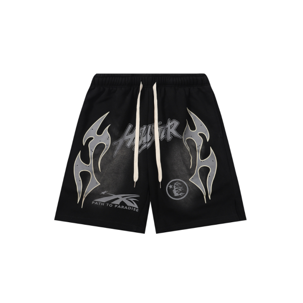 Hellstar Short Washed Black With Round Black Stripe