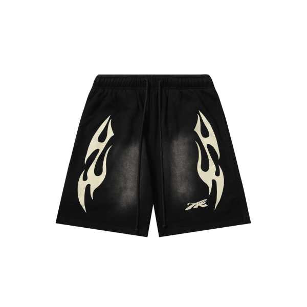 Hellstar Short Washed Black With Light Green Stripe