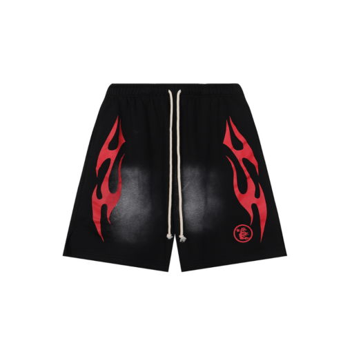 Hellstar Short Washed Black With Red Stripe