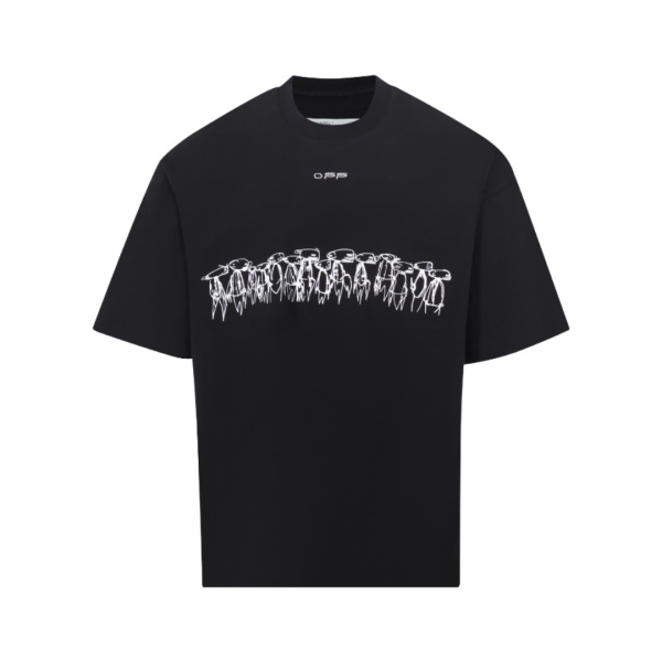 Off-White T Shirt Black With Signature Design