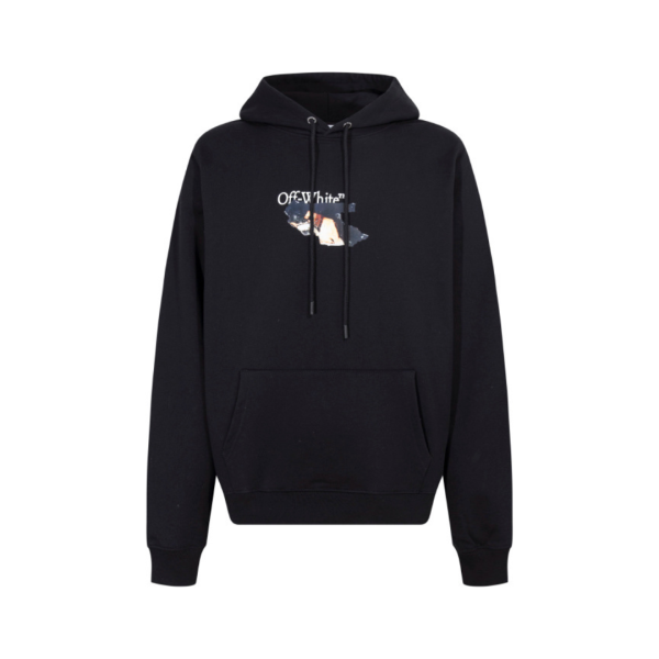 Off-White Hoodie Black With Cartoon Design