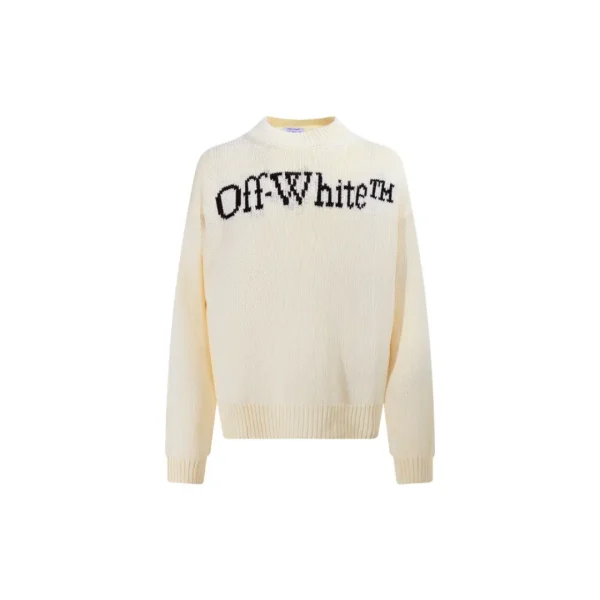 Off-White Sweatshirt Cream With Black Text