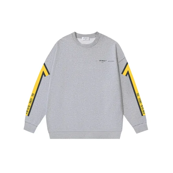 Off-White Sweatshirt Light Gray With Yellow Design