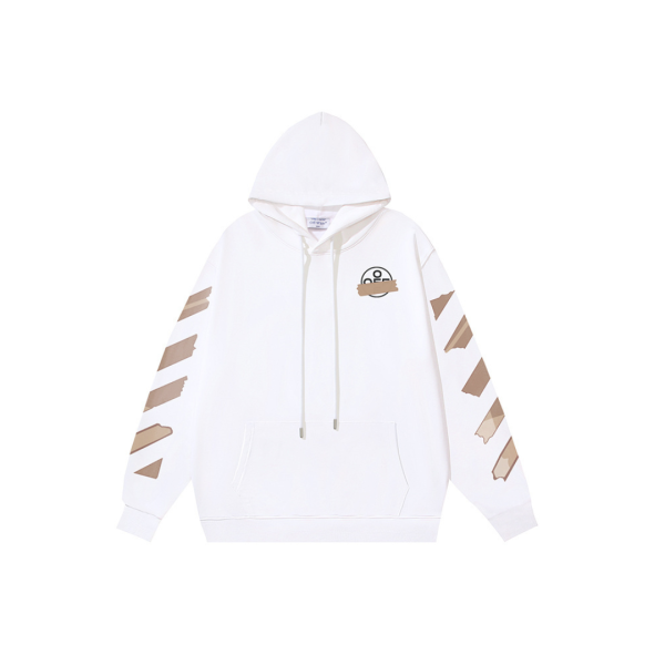Off-White Hoodie White With Beige Design