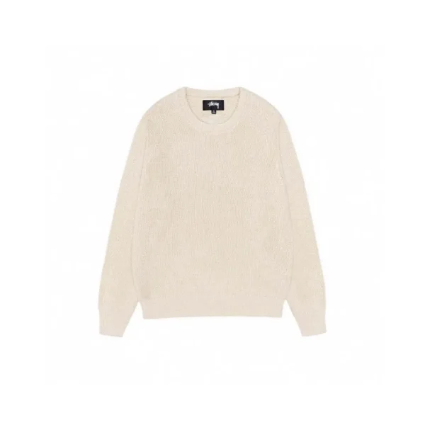 Stussy Crew Neck Sweater Cream Knitwear