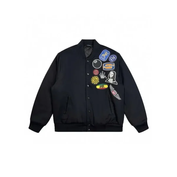 Stussy Souvenir Stadium Bomber Varsity Jacket Black