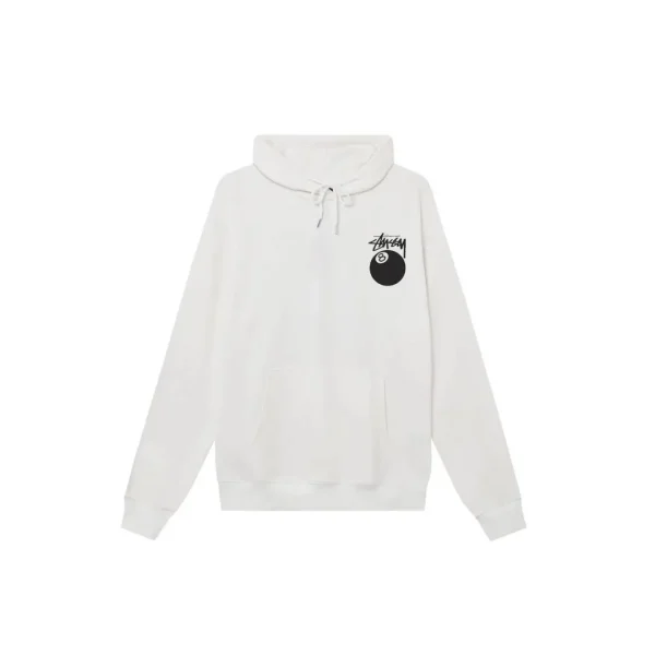 Stussy 8 Ball Pullover Hoodie White Natural