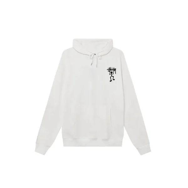 Stussy White Warrior Man Cotton Hoodie