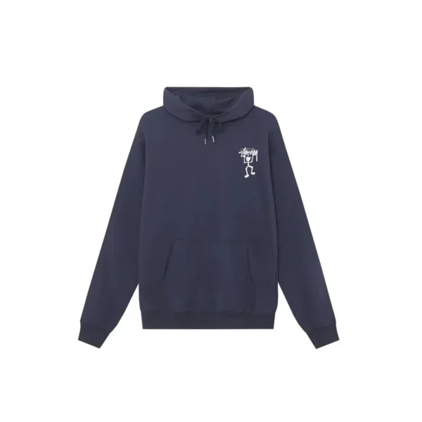 Stussy Navy Blue Warrior Man Cotton Hoodie