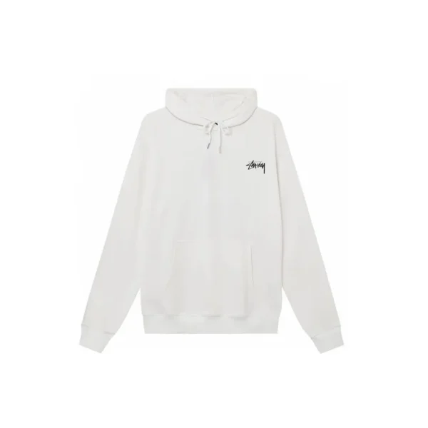 Stussy Basic Hoodie White With Black Logo