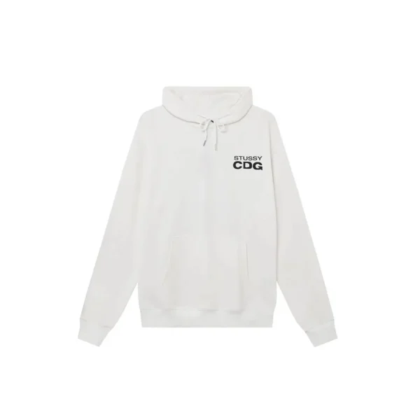 Stussy CDG Logo Hoodie White M1
