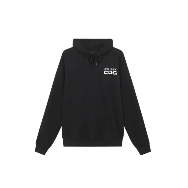 Stussy CDG Logo Hoodie Black