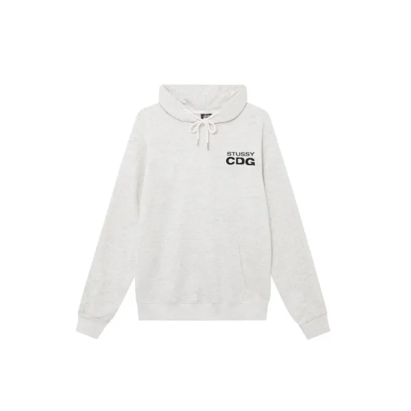 Stussy CDG Logo Hoodie White