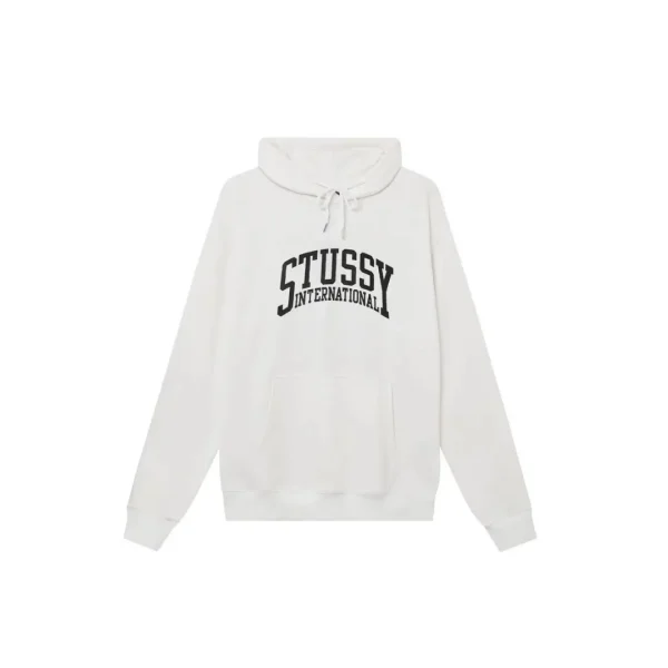 Stussy Logo Printed Hoodie White