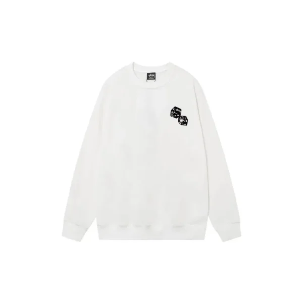 Stussy Dice Pigment Dyed Sweater White