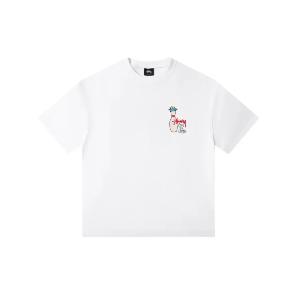 Stussy Kingpin Pigment Dyed T Shirt White