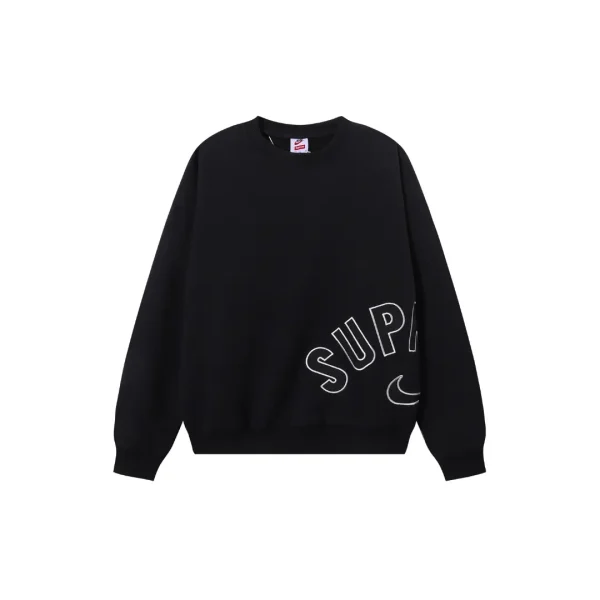 Supreme Crewneck Sweatshirt Black With Gray Logo