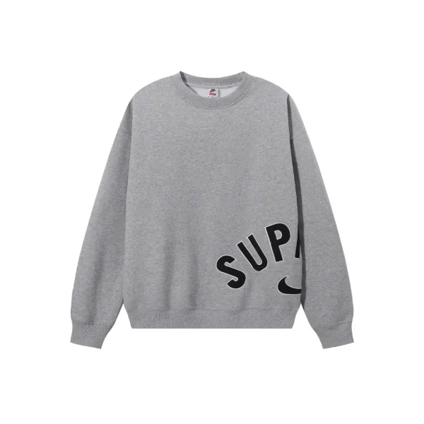 Supreme Crewneck Sweatshirt Gray With Black Logo