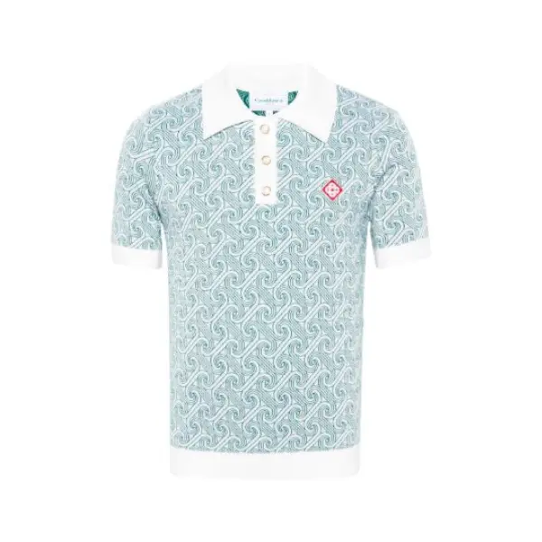 Casablanca jacquard monogram polo shirt