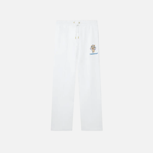 Casablanca Diamond Column-Embroidered Track Pants Organic Cotton And White