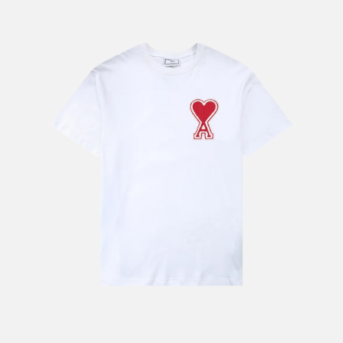 AMI Paris Ami de Coeur White Cotton T-Shirt