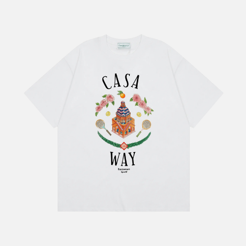 Casablanca Casa Way Printed T-shirt White Organic Cotton