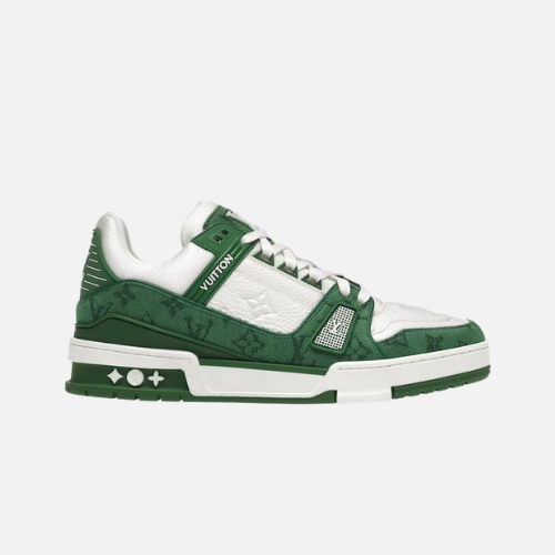 Louis Vuitton Trainer - Green Monogram Denim White
