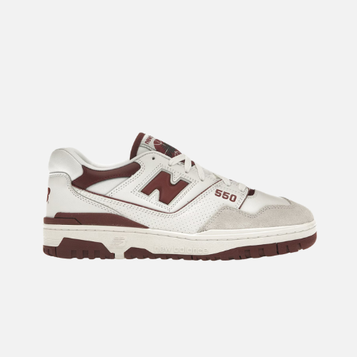 New Balance 550- Sea Salt Burgundy
