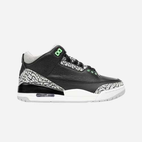 Air Jordan 3- Black Green Glow