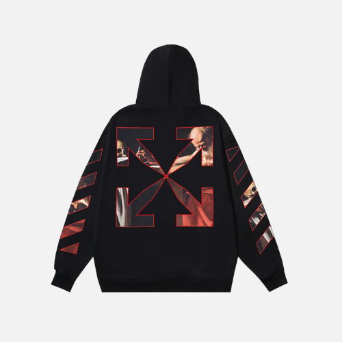 Hoodie Off-White Black And Red