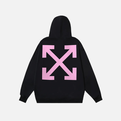 Hoodie Off-White Black With Athleisure Monogram