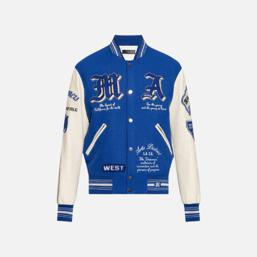Amiri Dream Team Varsity Jacket Royal Blue And White