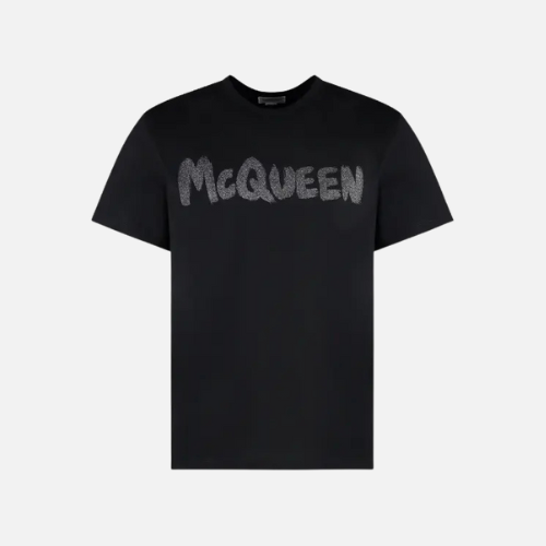 Alexander McQueen Logo-Print Cotton T-shirt Black
