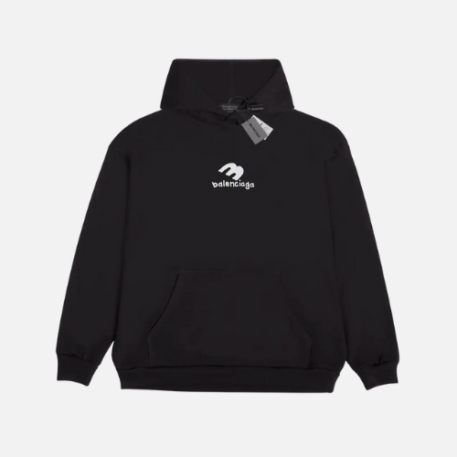 Hoodie Full Black White Balenciaga