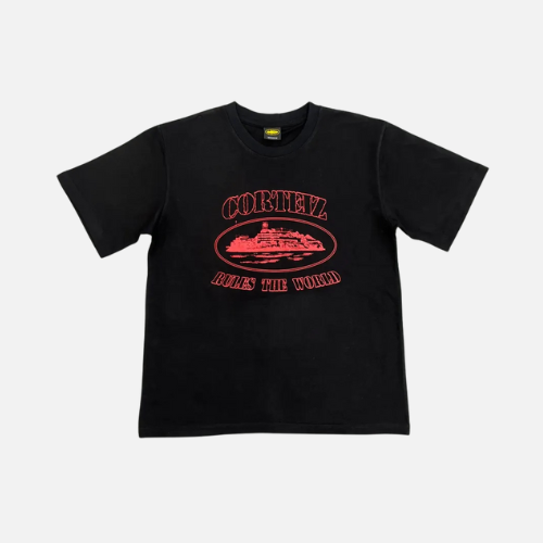 Corteiz Alcatraz T-shirt Black And Red