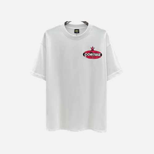 Corteiz Motor Heavyweight Tee White With A Red Logo