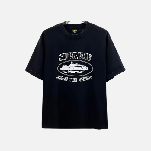 Supreme x Corteiz Rules The World Tee Black
