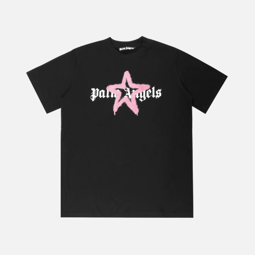 Palm Angels Star Sprayed T-shirt Black Pink