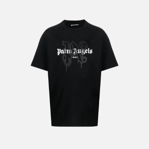 Palm Angels Paris Monogram-Print T-shirt Black