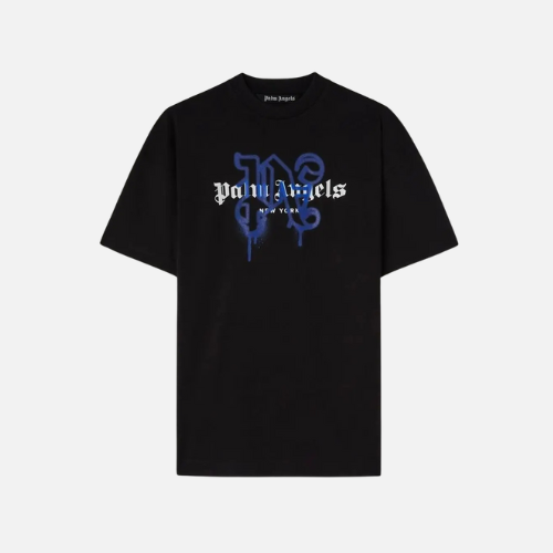 Palm Angels New York Monogram Sprayed Logo T-Shirt Black