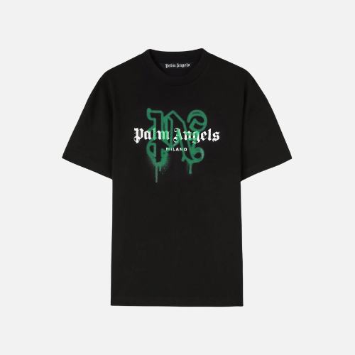 Palm Angels Milano Sprayed Monogram Logo T-shirt Black
