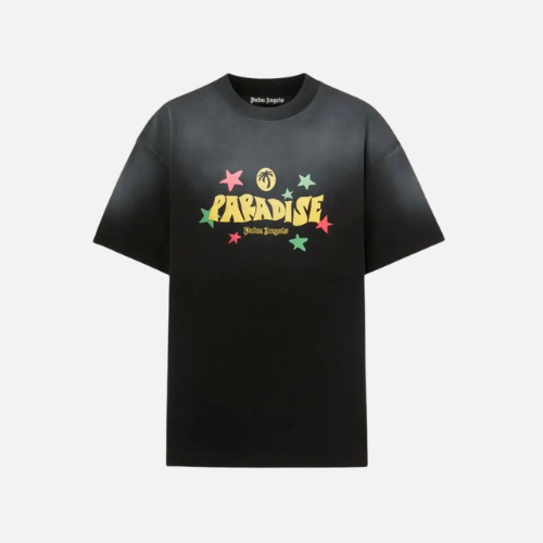 Palm Angels Black Cotton Paradise Palm T-shirt
