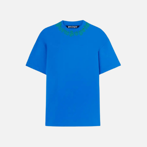 Palm Angels Neck Logo T-Shirt Royal Blue