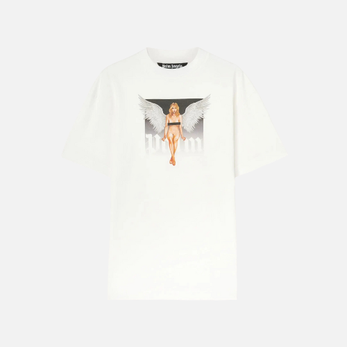 Palm Angels Crystal Pin-Up T-shirt White