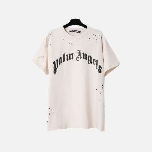 Palm Angels Glittered Logo Classic T-shirt Off-White