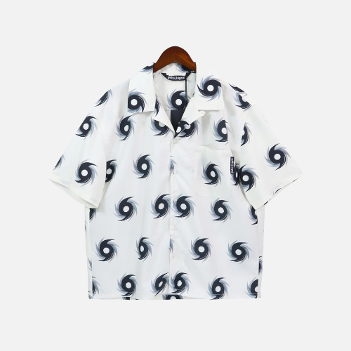 Palm Angels Hurricane-Print Cotton Bowling Shirt
